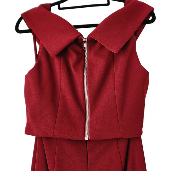 Bariano dress fornal gown burgundy maxi off shoulder gorgeous two-piece size 8 - Picture 7 of 16